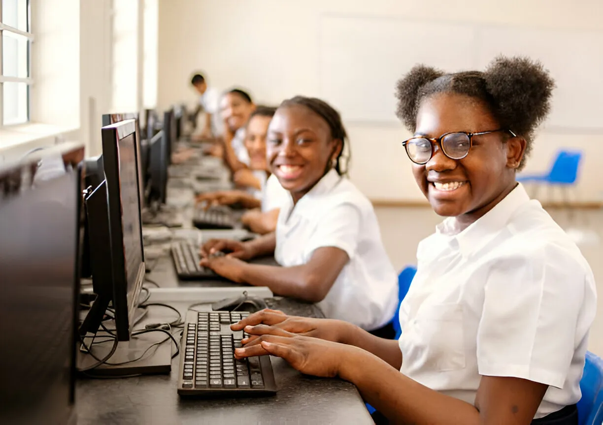 Nigerian students using SchoolCafe platform
